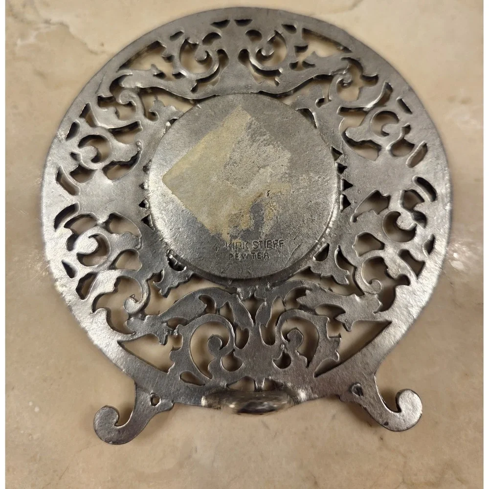 Lenox Miniature Quartz Clock In Kirk Stieff Pewter 3.75